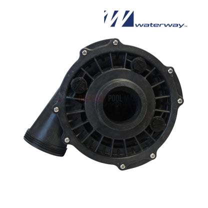 310-1890 | Waterway Executive Wet End 48 Frame | 2HP | 2" shown from the side, black assembly, ideal for pool supplies at Discount Pool Mart.