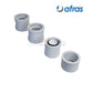 Afras pool fittings for swimming pools, showcasing four white connectors, ideal for pool maintenance and repair.