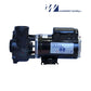 3420820-1A | Waterway 2HP Executive Spa Pump 2 Speed, black and silver side view with logo, ideal for spa systems. Discount Pool Mart.