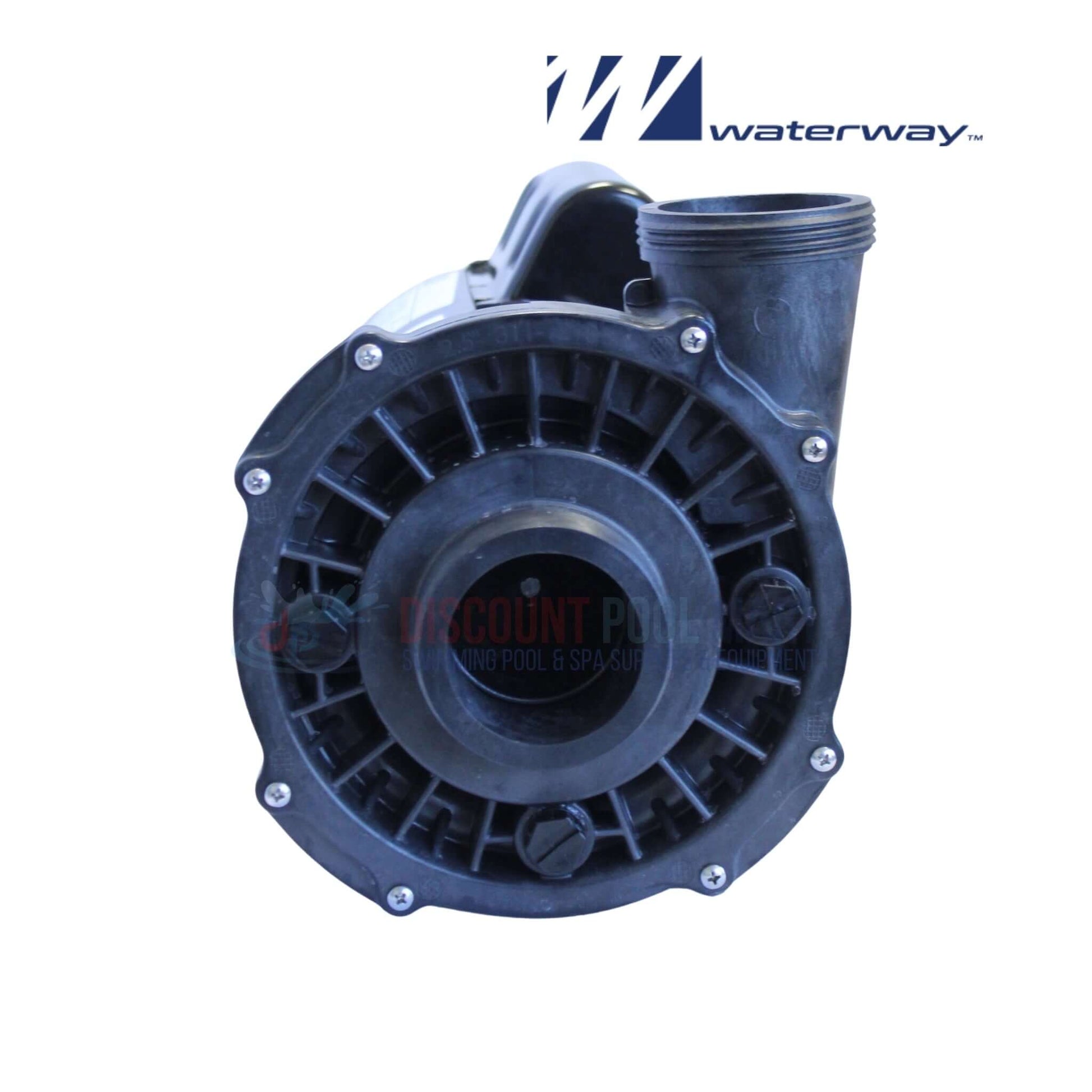 Waterway 3421221-1A | Waterway 3HP Executive Pump 2 Speed, black wet end with intake port, from Discount Pool Mart.