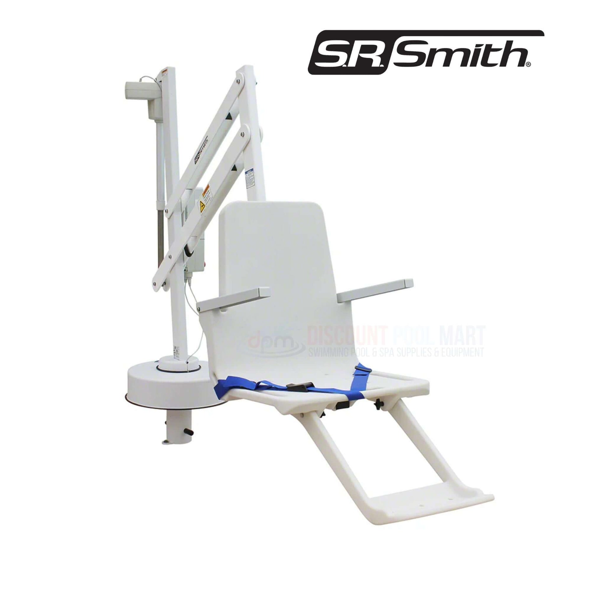 S.R. Smith Splash Pool Lift 395-0000N with integrated armrests from Discount Pool Mart DPM, 300 lbs capacity.