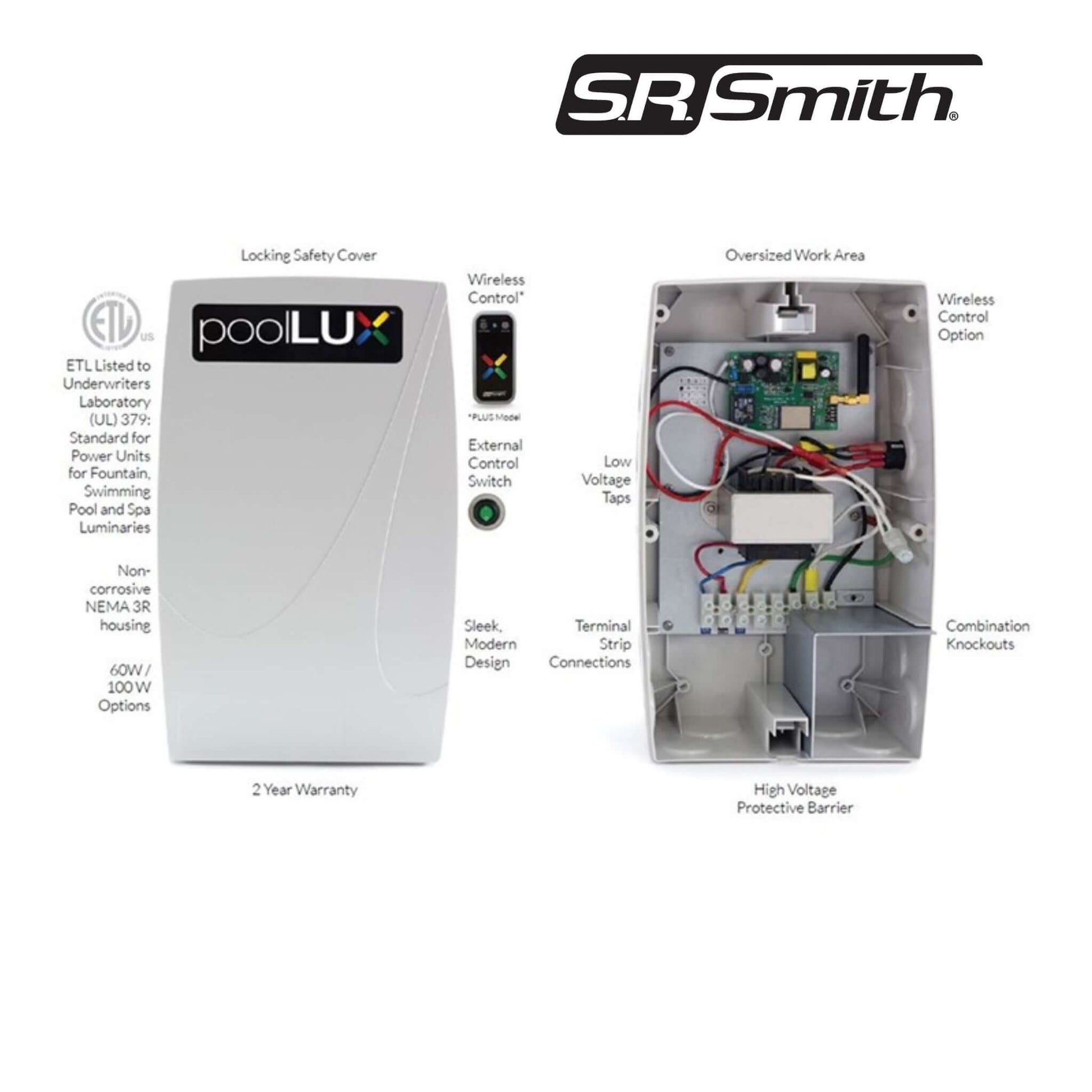 S.R. Smith PoolLux Plus Lighting Control System with Remote and Safety Features | SKU 3TR-PLX-PL60 | Discount Pool Mart DPM