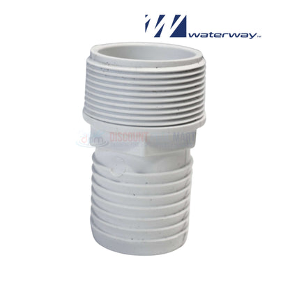 417-6150 | Waterway 1.5" x 1.5" Barbed Hose Adapter in white, ideal for pool supplies and swimming pool parts at Discount Pool Mart.
