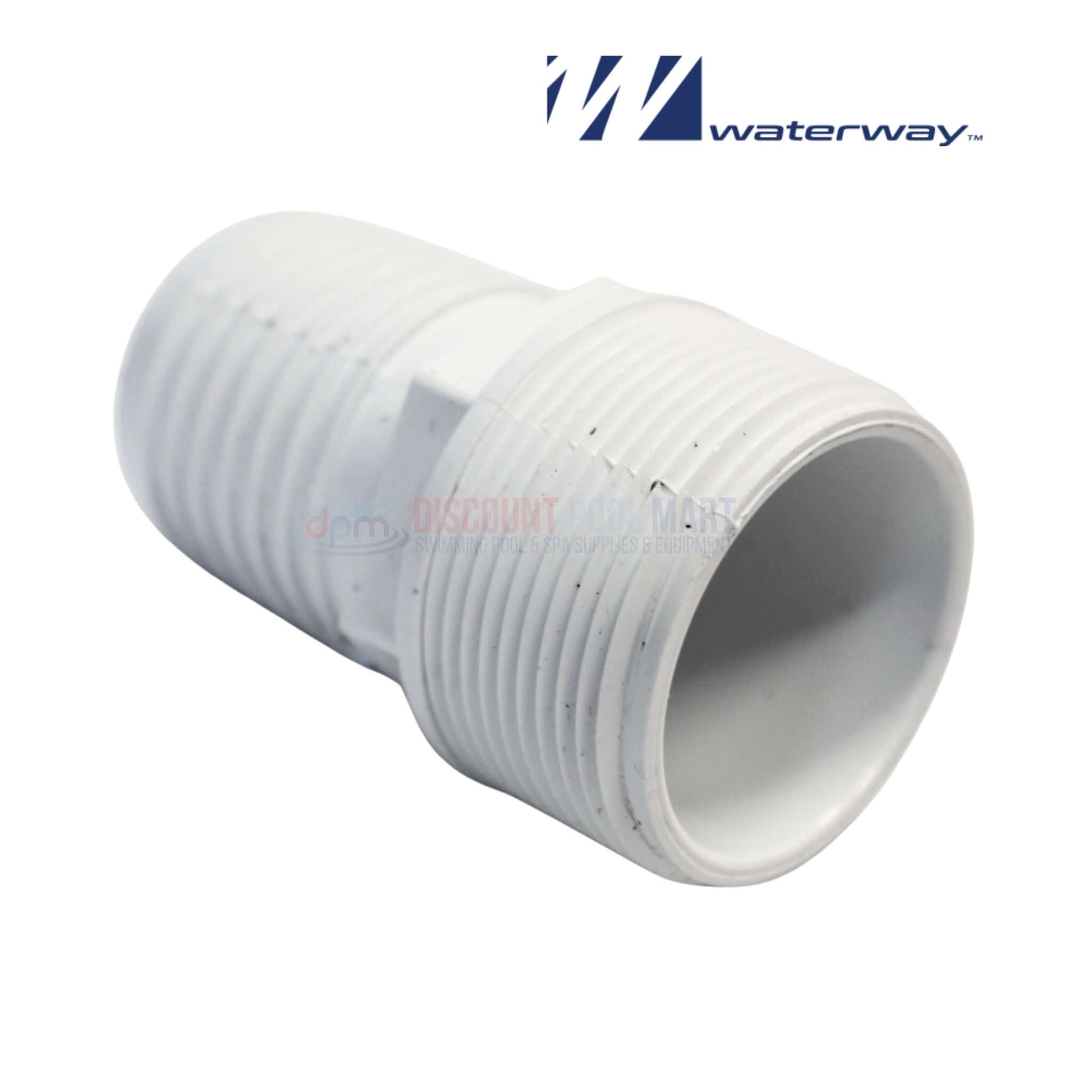 417-6150 | Waterway 1.5" x 1.5" Barbed Hose Adapter, white fitting ideal for pool supplies at Discount Pool Mart.