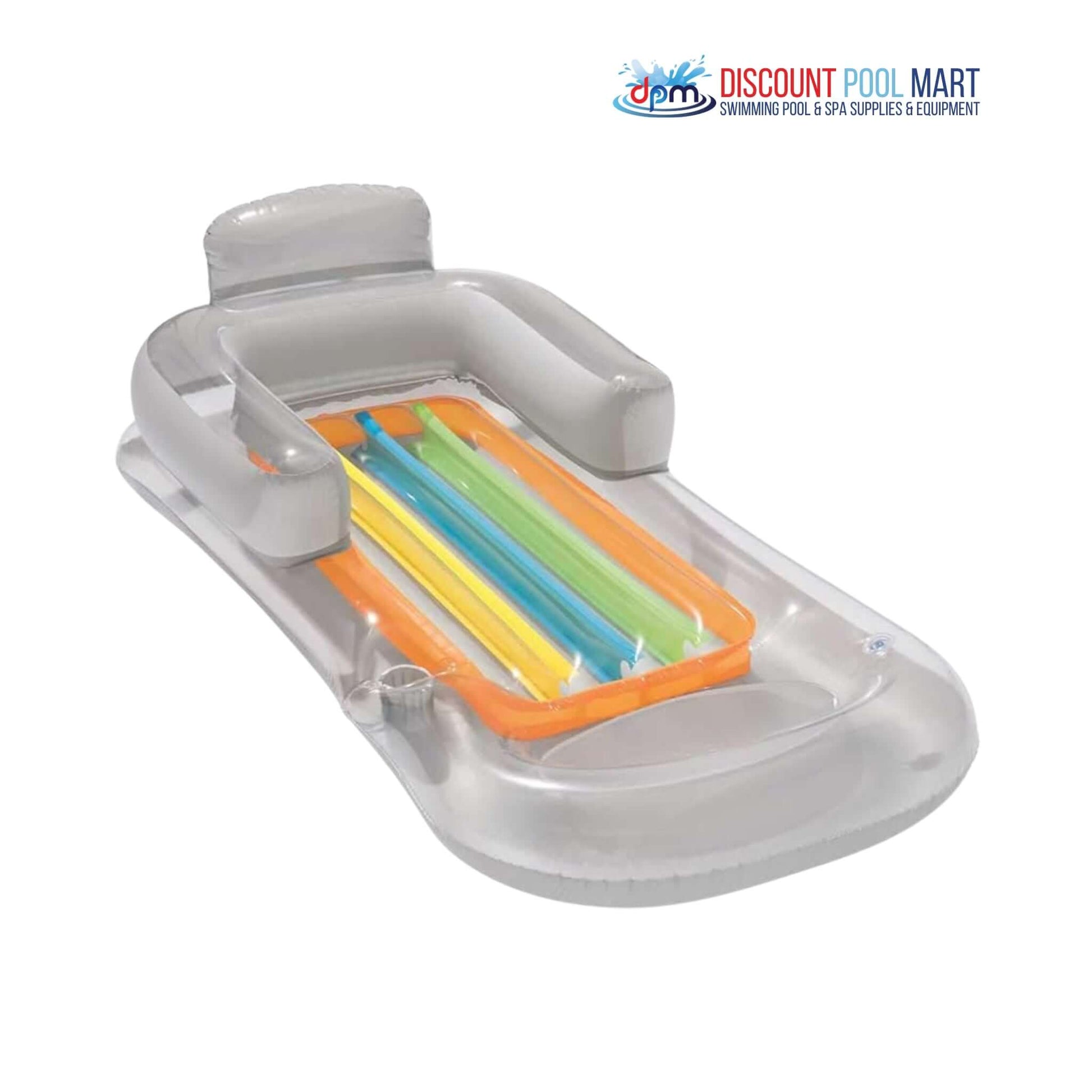 H2O GO Designer Fashion Lounge inflatable pool float with cup holder, SKU 43028E, from Discount Pool Mart DPM.