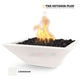 The Outdoor Plus Maya Fire Bowl GFRC concrete in limestone, available at Discount Pool Mart DPM, SKU: [insert SKU]