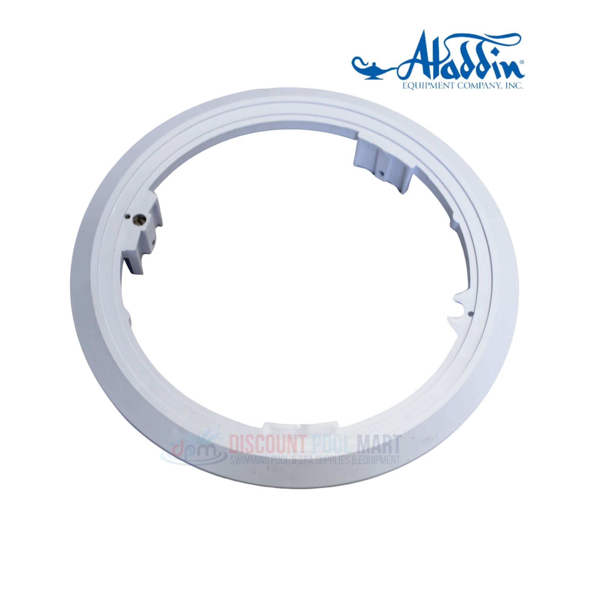500P | Aladdin Universal Plastic Light Ring Adapter in white, designed for pool light niches, available at Discount Pool Mart.