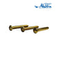 Three gold screws from Aladdin, equipment company, suitable for pool supplies and parts. Discount Pool Mart, DPM.