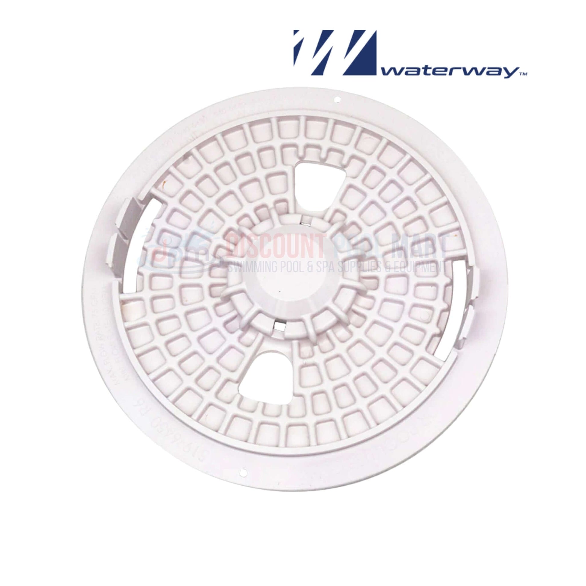 519-6450 | Waterway Renegade Gunite Skimmer Lid in white, showing detailed design for optimal pool use. Available at Discount Pool Mart.