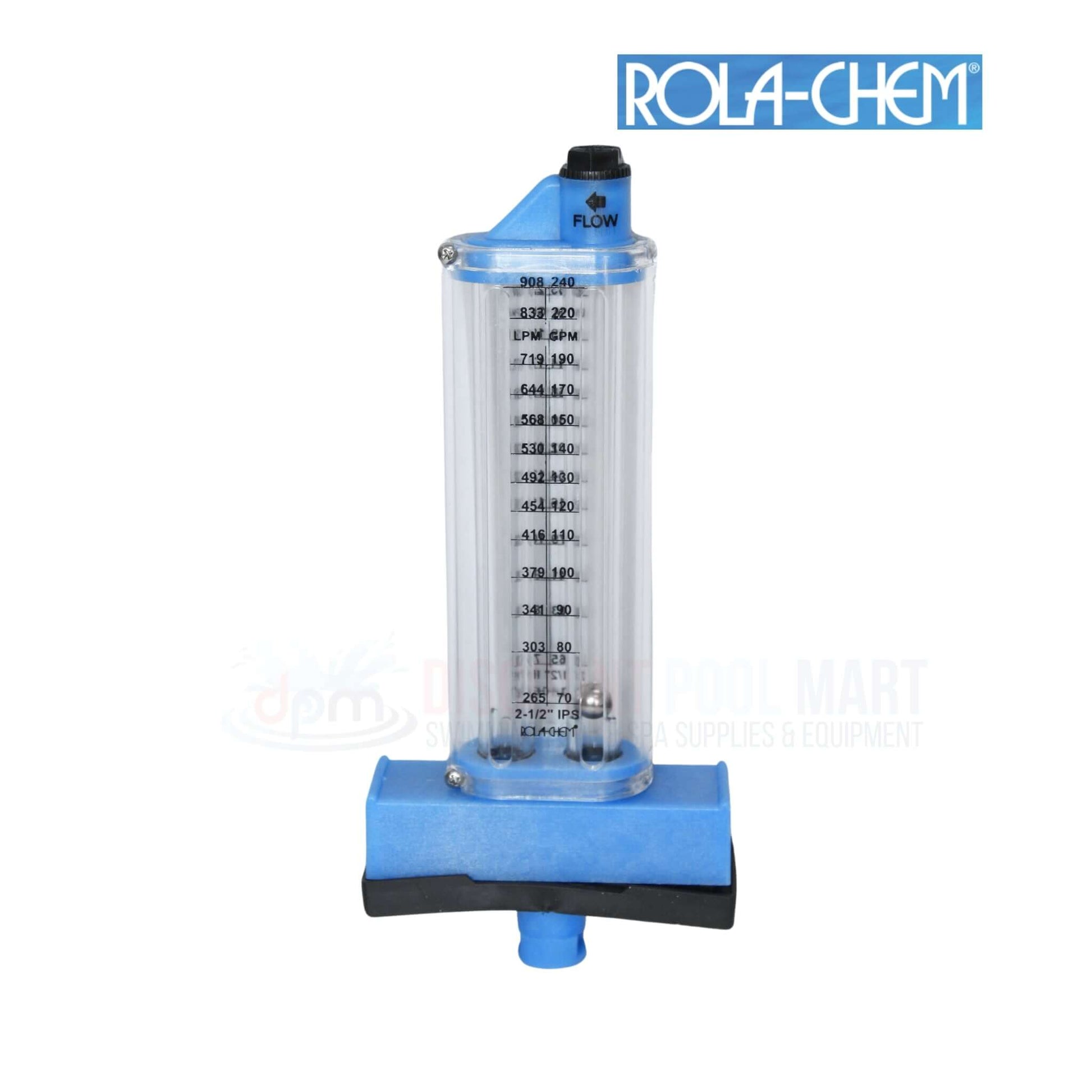 Rola-Chem Top Mount Flowmeter 570361T | 2.5 PVC for pools, spas, water treatment - Discount Pool Mart DPM