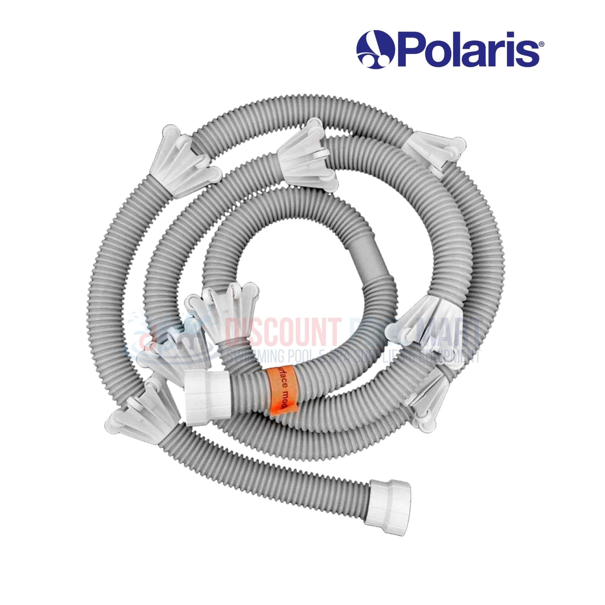 6-114-00 | Polaris 165 Cleaner 10' Sweep Hose arranged in a coil, showing flexible design for efficient pool cleaning. Discount Pool Mart.