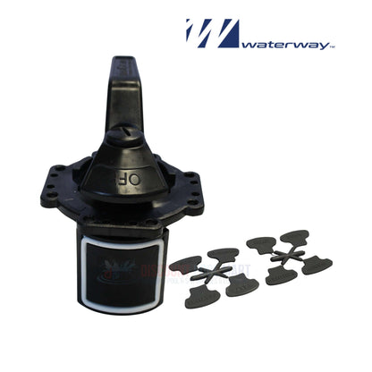 600-7160 | Waterway TruSeal Valve Diverter showing black durable PVC construction and included diverter seals for pool supplies.