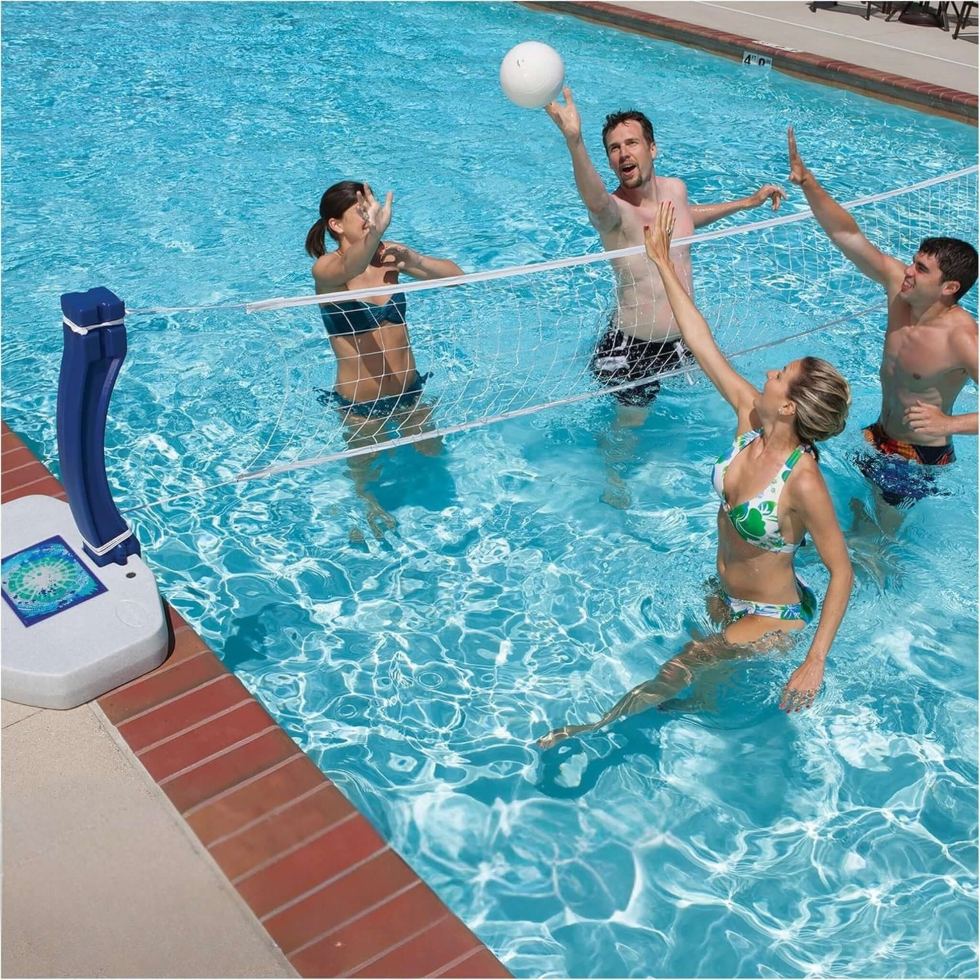 SwimWays 2-in-1 Pool Sport Combo Set with volleyball net, summer fun with friends, SKU 6042387, Discount Pool Mart DPM.