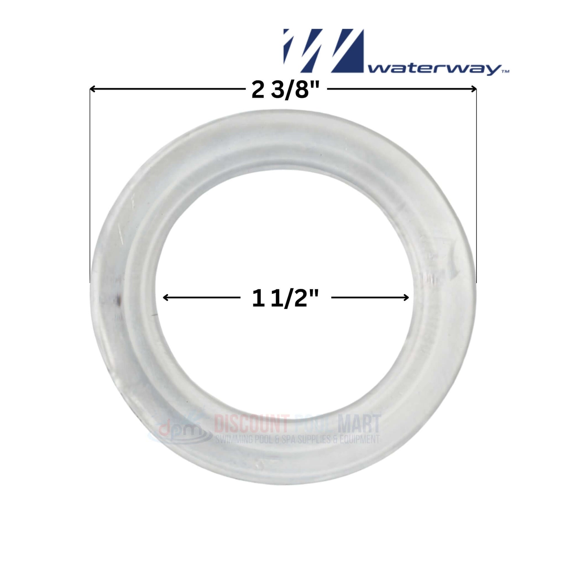 Waterway Heater Union Gasket O-Ring 711-4050 | 1 1/2" shown from above, 2-3/8" outside diameter, pool supplies, Discount Pool Mart.