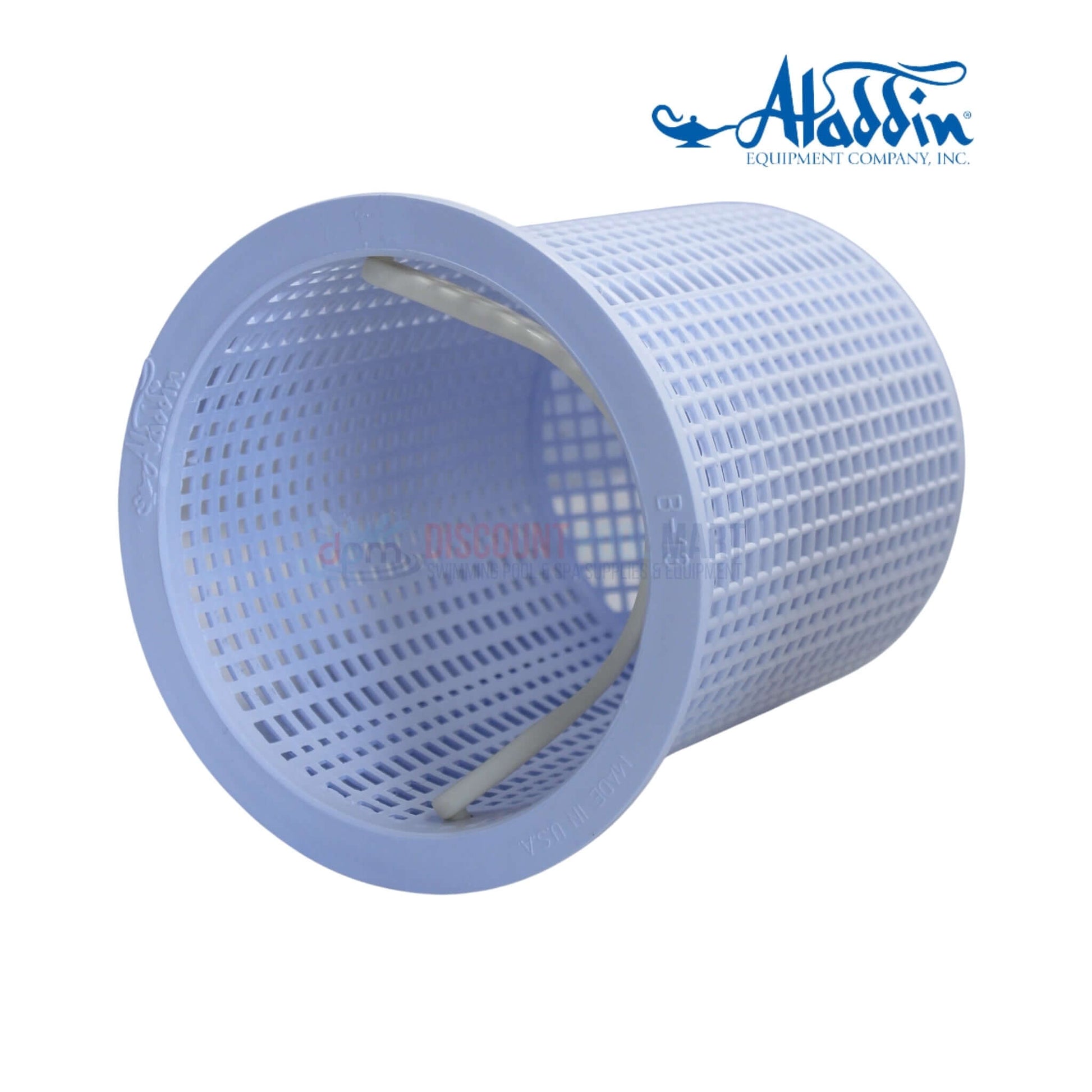 750/750B | Aladdin No Niche Complete Pond Skimmer pool filter basket, light blue, showing interior mesh design, from Discount Pool Mart.