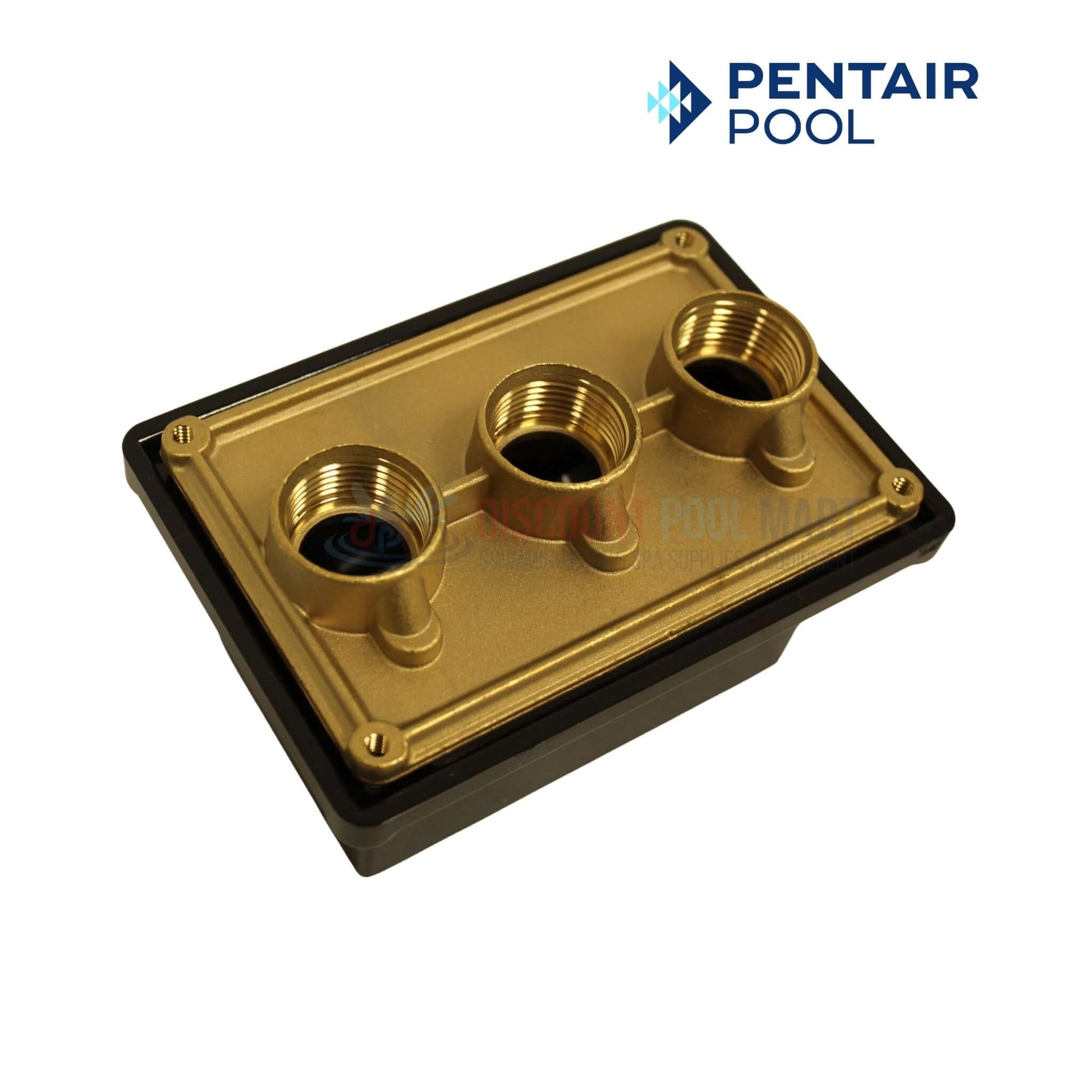 78310600 | Pentair 3/4" Brass Junction Box For Lights | 3 Port in metallic gold color with three ports, ideal for pool and spa light wiring - Discount Pool Mart.