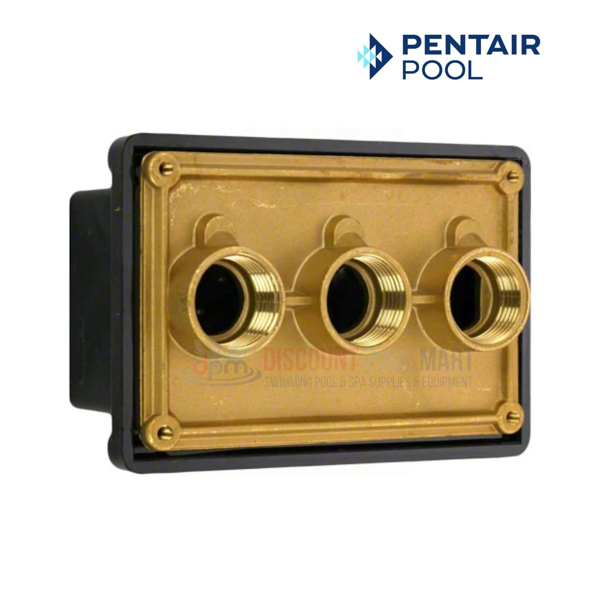 78310600 | Pentair 3/4" Brass Junction Box For Lights | 3 Port in black with brass connectors, ideal for pool lighting from Discount Pool Mart.