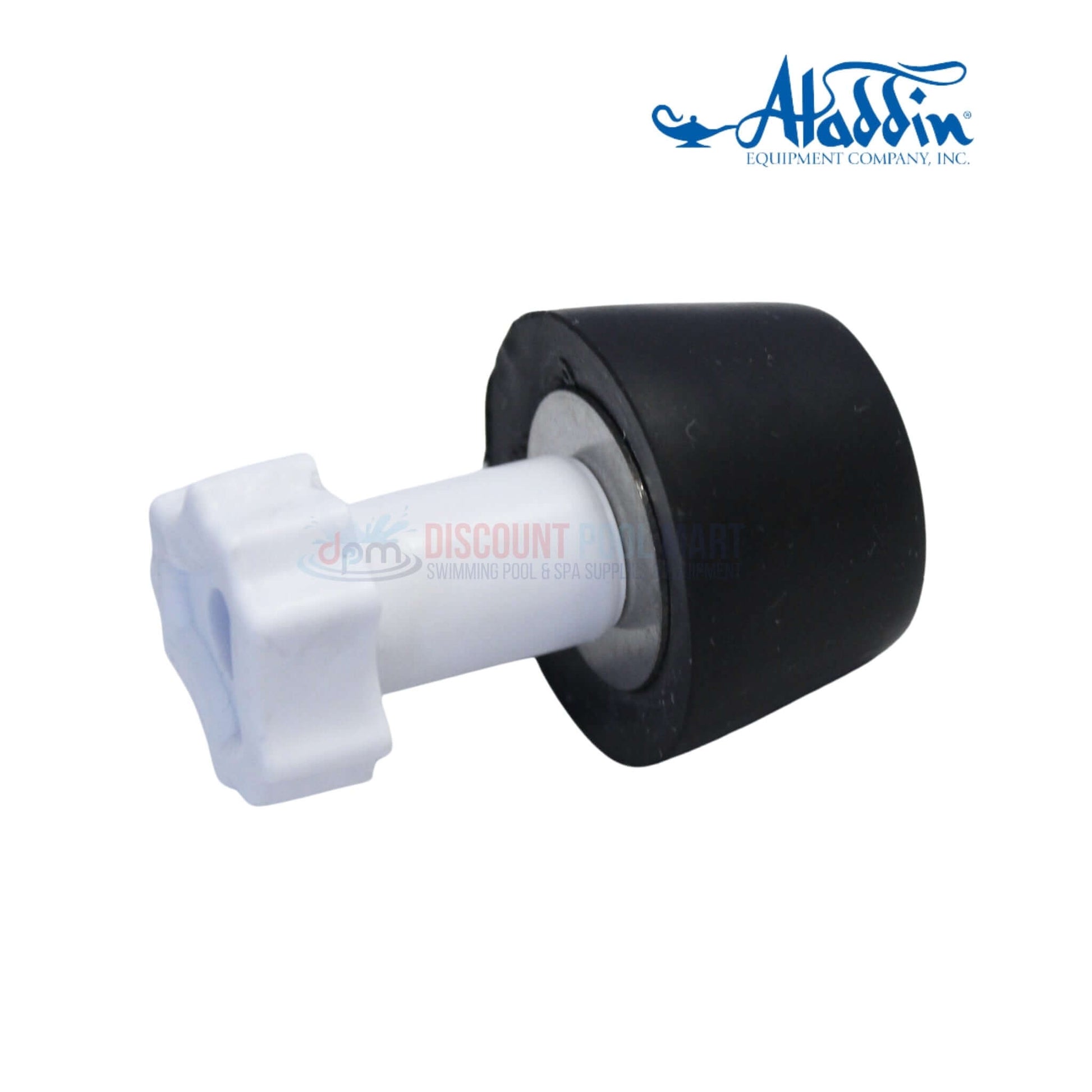 800-10 | Aladdin Pressure Test Rubber Plug 1.5" in black and white, ideal for sealing pool plumbing, from Discount Pool Mart.