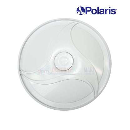 Polaris 9-100-1008 double sided wheel viewed from above, white color, designed for Polaris 360 & 380 cleaners, from Discount Pool Mart.