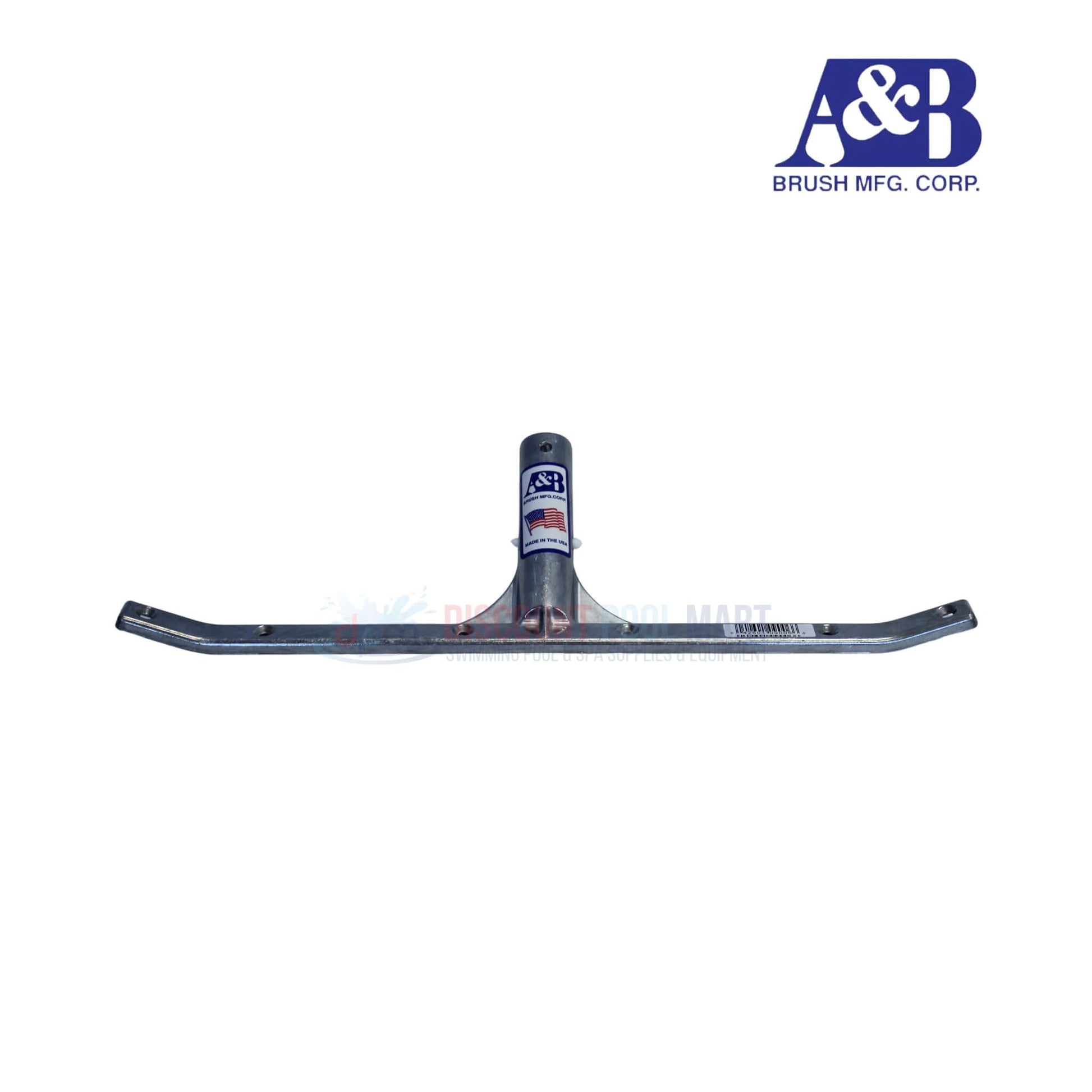 9006 | A&B 18" Curved Back Only Brush Handle showing sleek aluminum design, ideal for pool brushing, from Discount Pool Mart.