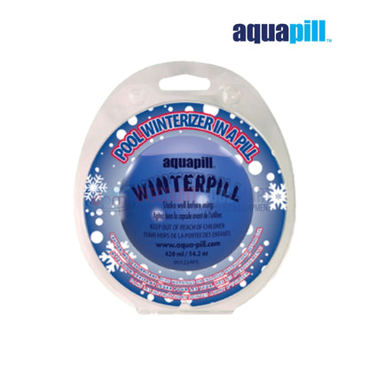 90125APL | AquaPill WinterPill Pool Winterizer | 15k Gallons in round blue packaging with snowflakes, by Discount Pool Mart.