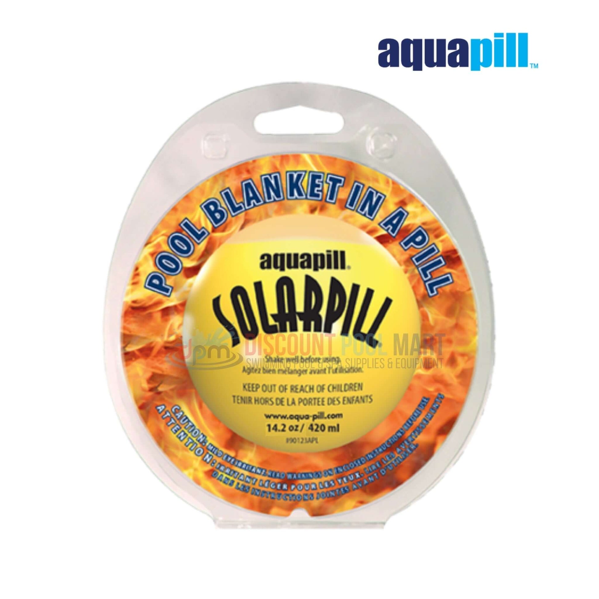 90223APL | AquaPill SolarPill Liquid Solar Blanket 30K Gallons in packaging, ideal for pool heat conservation from Discount Pool Mart.