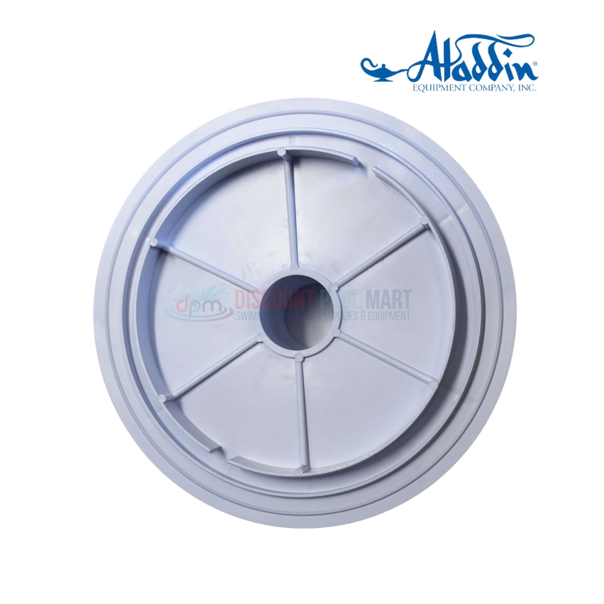 920-0 | Aladdin Vac Plate For Pentair Admiral Skimmer, white adapter with center hole, efficient for pool cleaning, from Discount Pool Mart.