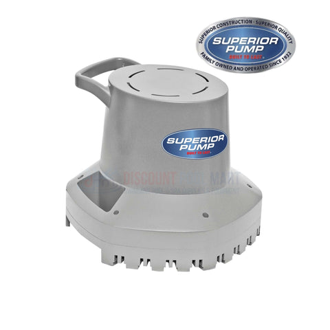 Superior Pump 92395 Automatic Pool Cover Pump 2100 GPH in gray, ideal for removing rainwater from pool covers. Discount Pool Mart.