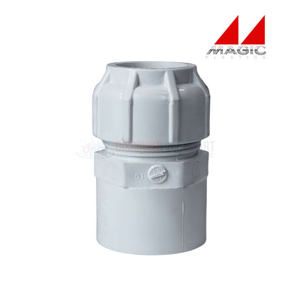 935-125 Compression Adapter for 1.25" Copper to 1.5" PVC, white fitting by Magic Plastics, ideal for pool supplies.