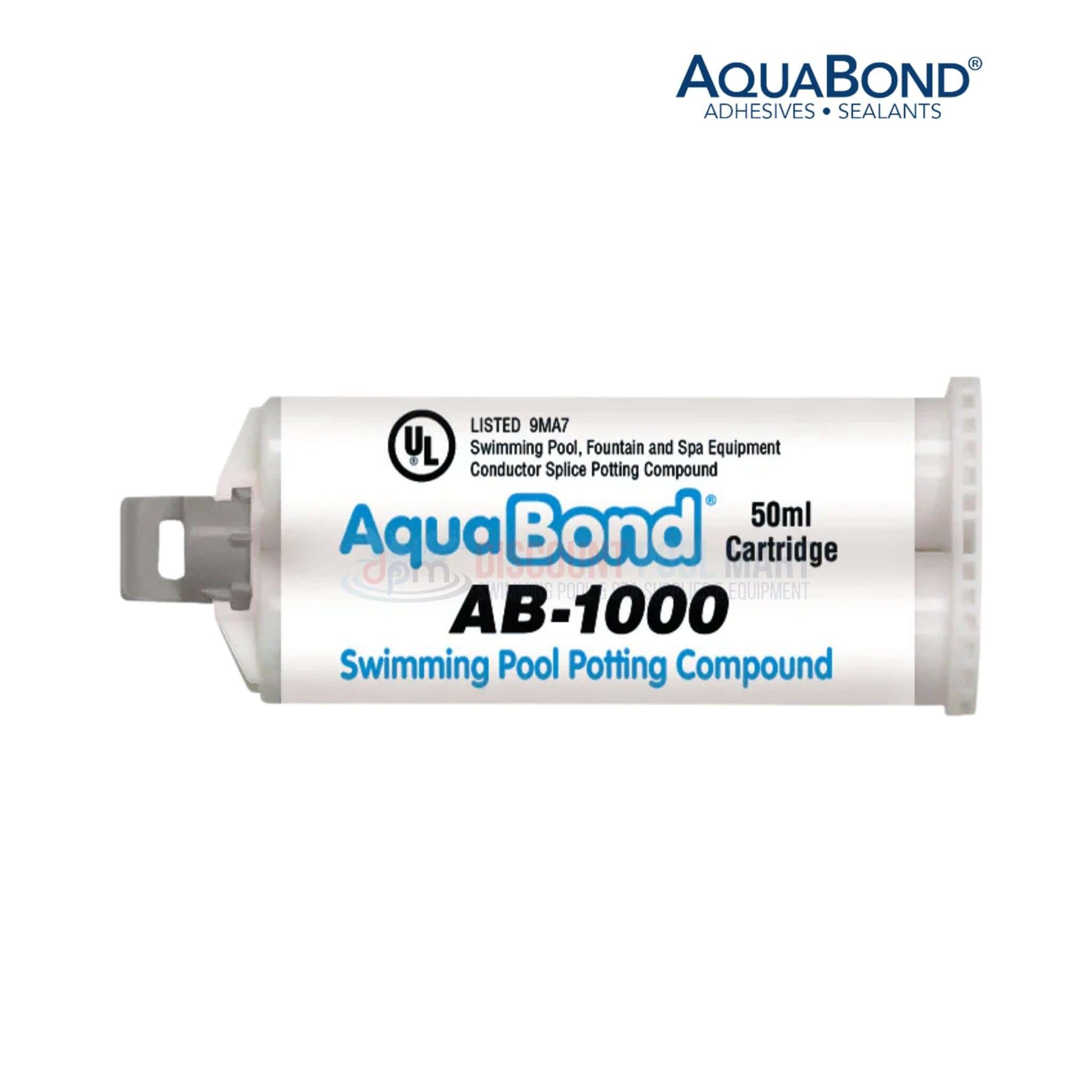 Aquabond AB-1000 50ml cartridge for pool light niches, from Discount Pool Mart (DPM), high-performance potting compound.