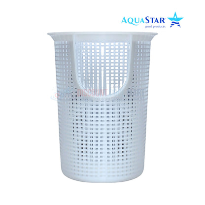 AP1009 AquaStar Pipeline Pump Basket by Discount Pool Mart, white bucket-style design, captures debris to protect pumps.