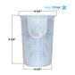 AP1009 AquaStar Pipeline Pump Basket by Discount Pool Mart, durable white bucket-style design, dimensions: 6.625" x 4.625" x 9.375".