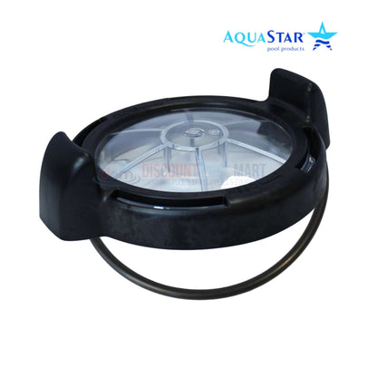 AquaStar AP1101 Pump Locking Ring Cover & O-Ring for PLP150S and PLP300S, showing durable black plastic and metal, Discount Pool Mart.