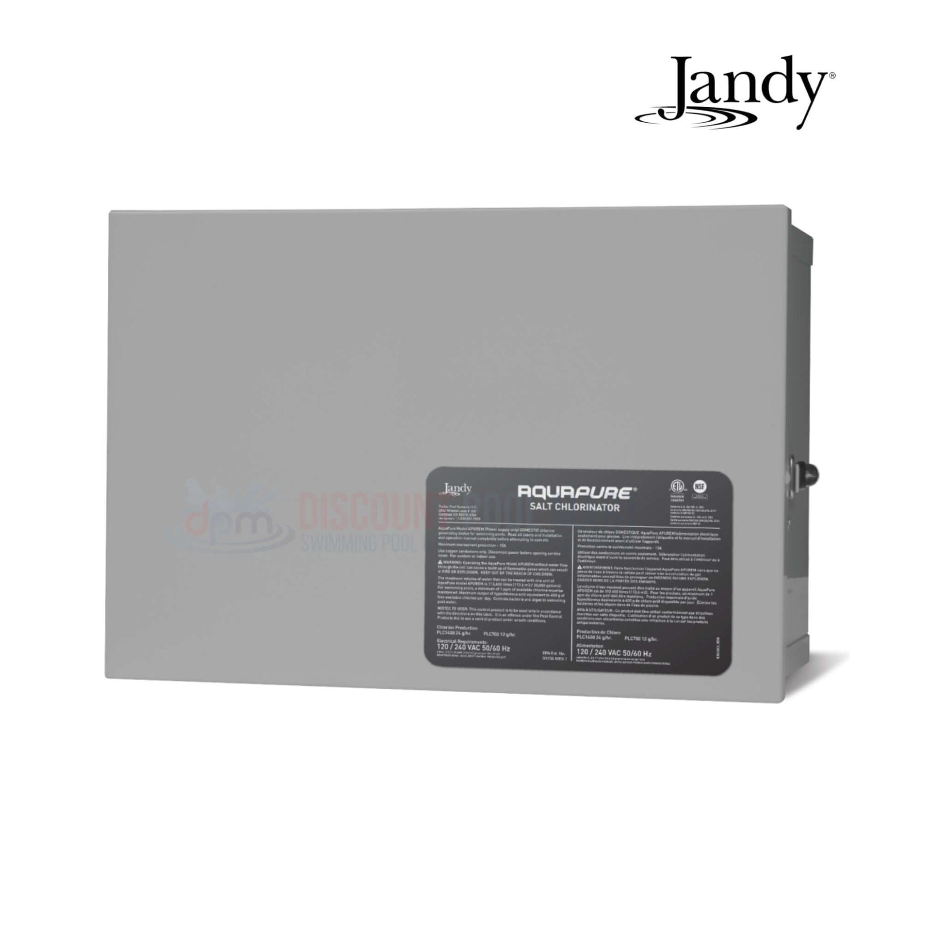 Jandy AquaPure Salt System Power Center APUREM in gray, featured for pool supplies at Discount Pool Mart, DPM.