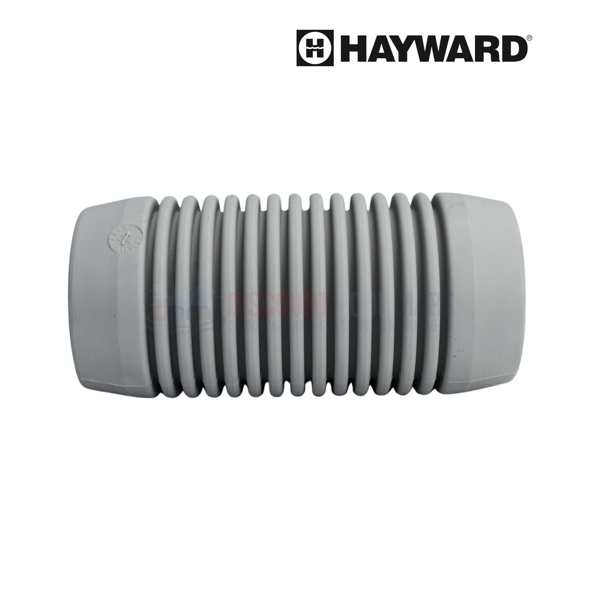AXV098 | Hayward Hose Adapter 1.5" x 4" in gray, shown from top angle, for secure swimming pool equipment connections.