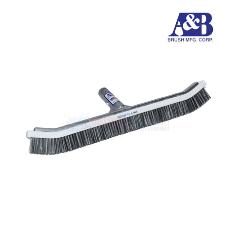 A&B 18" Curved Combo Pool Brush 3004 at Discount Pool Mart DPM with stainless steel and nylon bristles for deep cleaning.