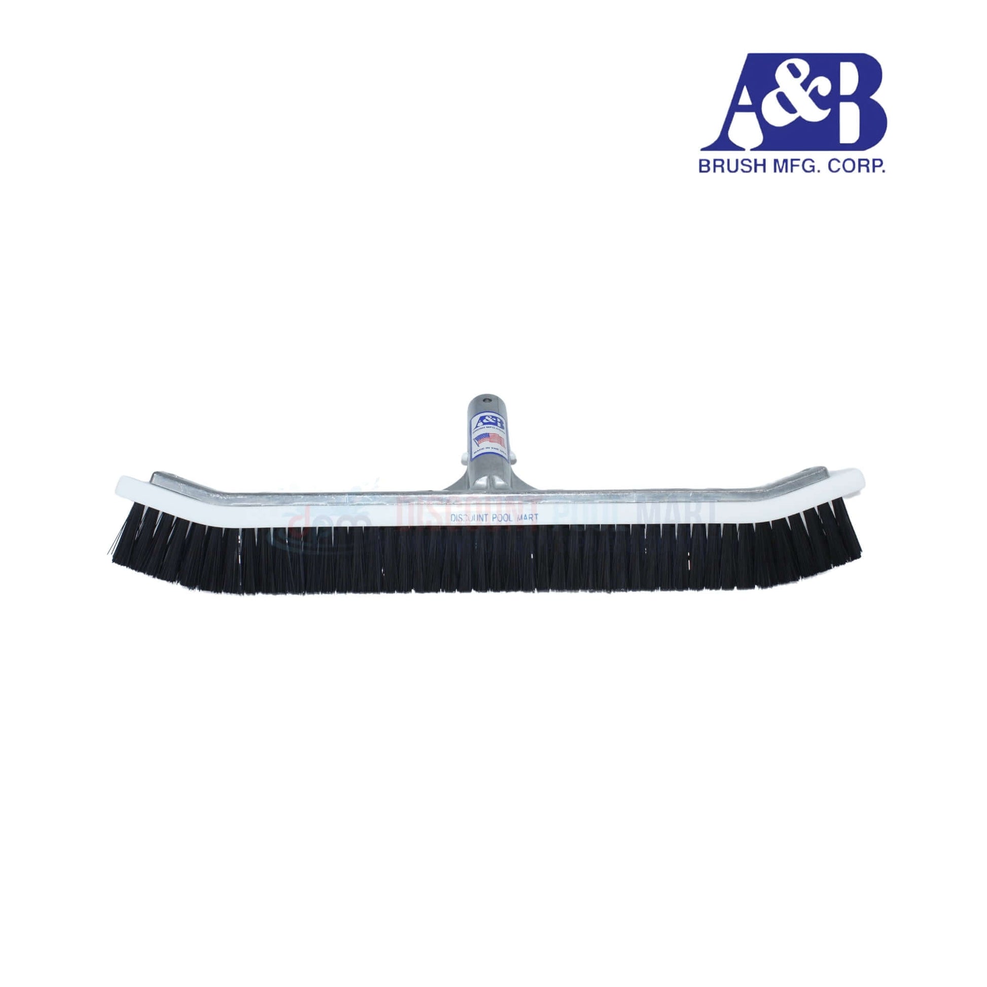 A&B 18" Heavy-Duty Curved Pool Brush with black nylon bristles for efficient cleaning | Discount Pool Mart DPM