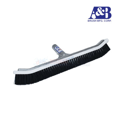 A&B 18" Heavy-Duty Curved Pool Brush with black nylon bristles for efficient cleaning at Discount Pool Mart DPM.