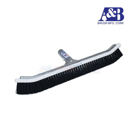 A&B 18" Heavy-Duty Curved Pool Brush with black nylon bristles for efficient cleaning at Discount Pool Mart DPM.