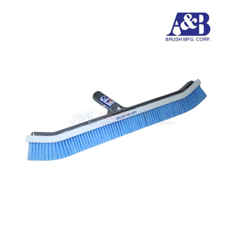 A&B Commercial 18" Blue Nylon Curved Pool Brush for effective pool maintenance at Discount Pool Mart DPM.