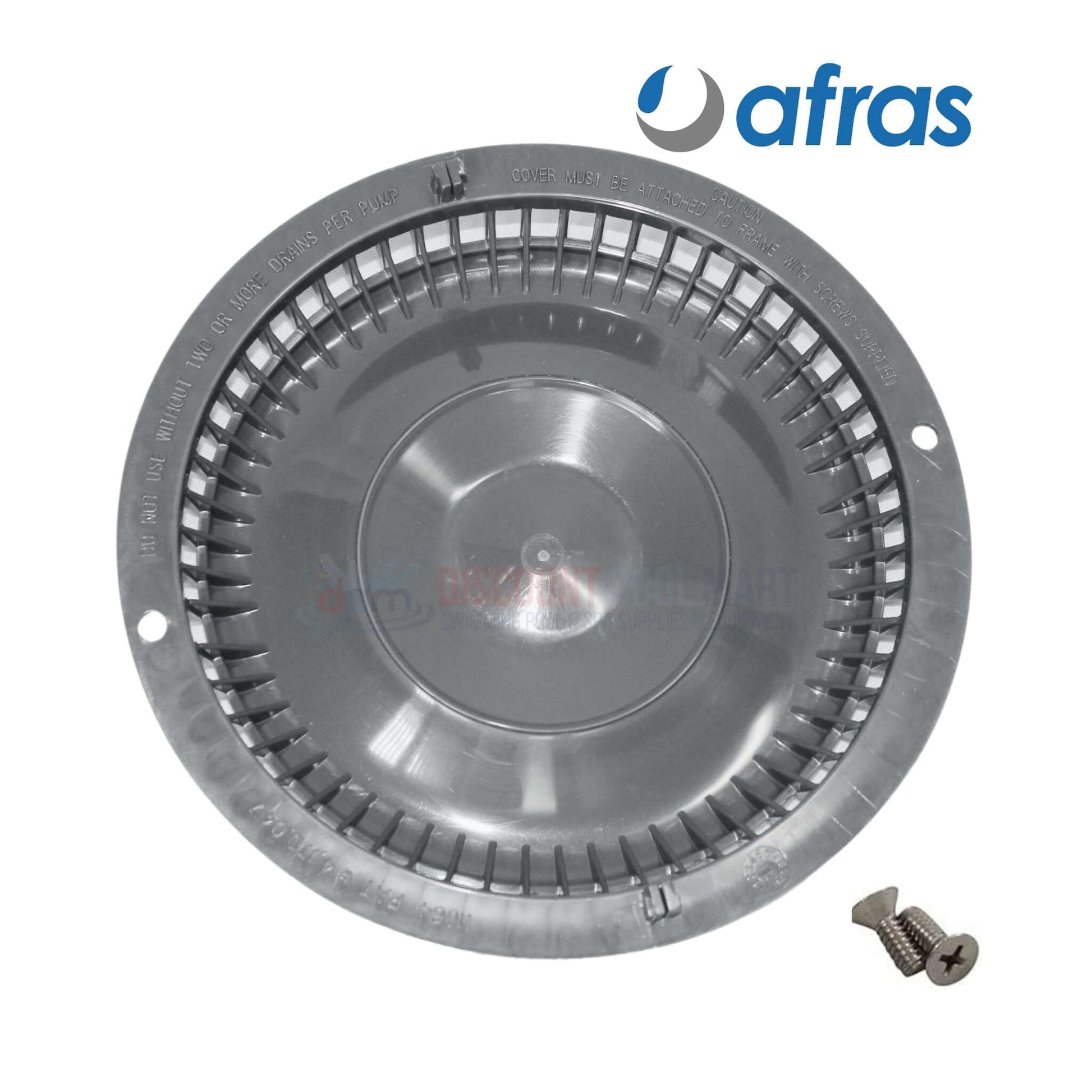 Afras Anti Vortex Drain Cover 11064LTGY in light gray, 7 3/8", includes screws, from Discount Pool Mart (DPM).