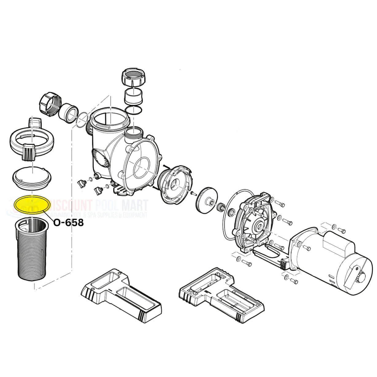 Exploded diagram of Aladdin O-658 Lid O-Ring for Jandy FloPro pumps at Discount Pool Mart DPM.