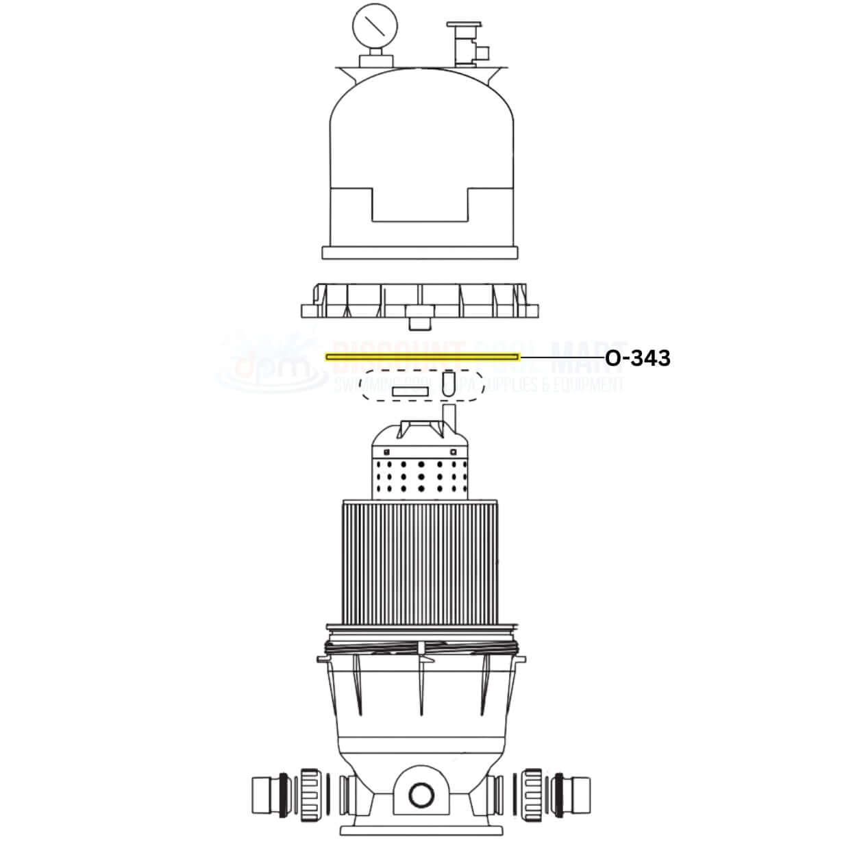 Aladdin Body O-Ring O-343 for Pentair filters at Discount Pool Mart DPM - essential leak prevention part.