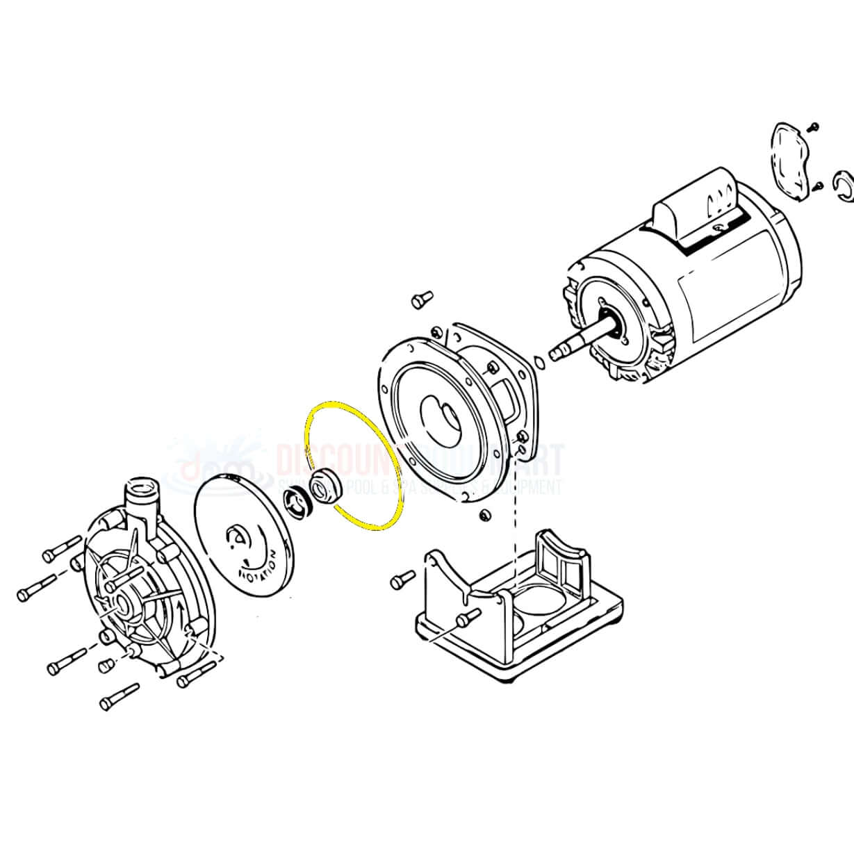 Exploded view diagram of Aladdin Volute Housing O-Ring O-299 for Polaris PB4-60 pumps, from Discount Pool Mart DPM.