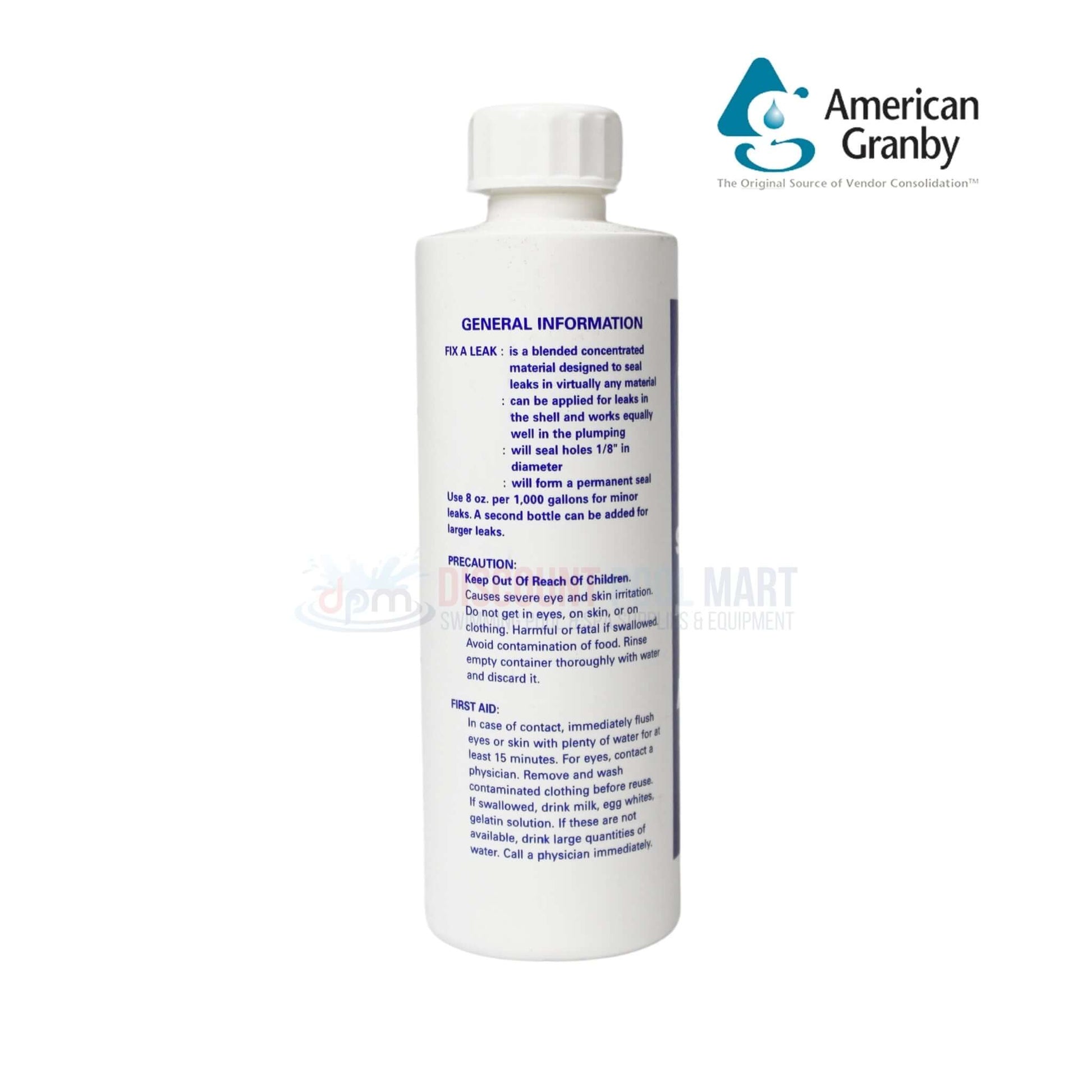 American Granby Marlig Fix-A-Leak Pool and Spa Sealant 8oz FAL8 from Discount Pool Mart DPM for effective leak sealing.