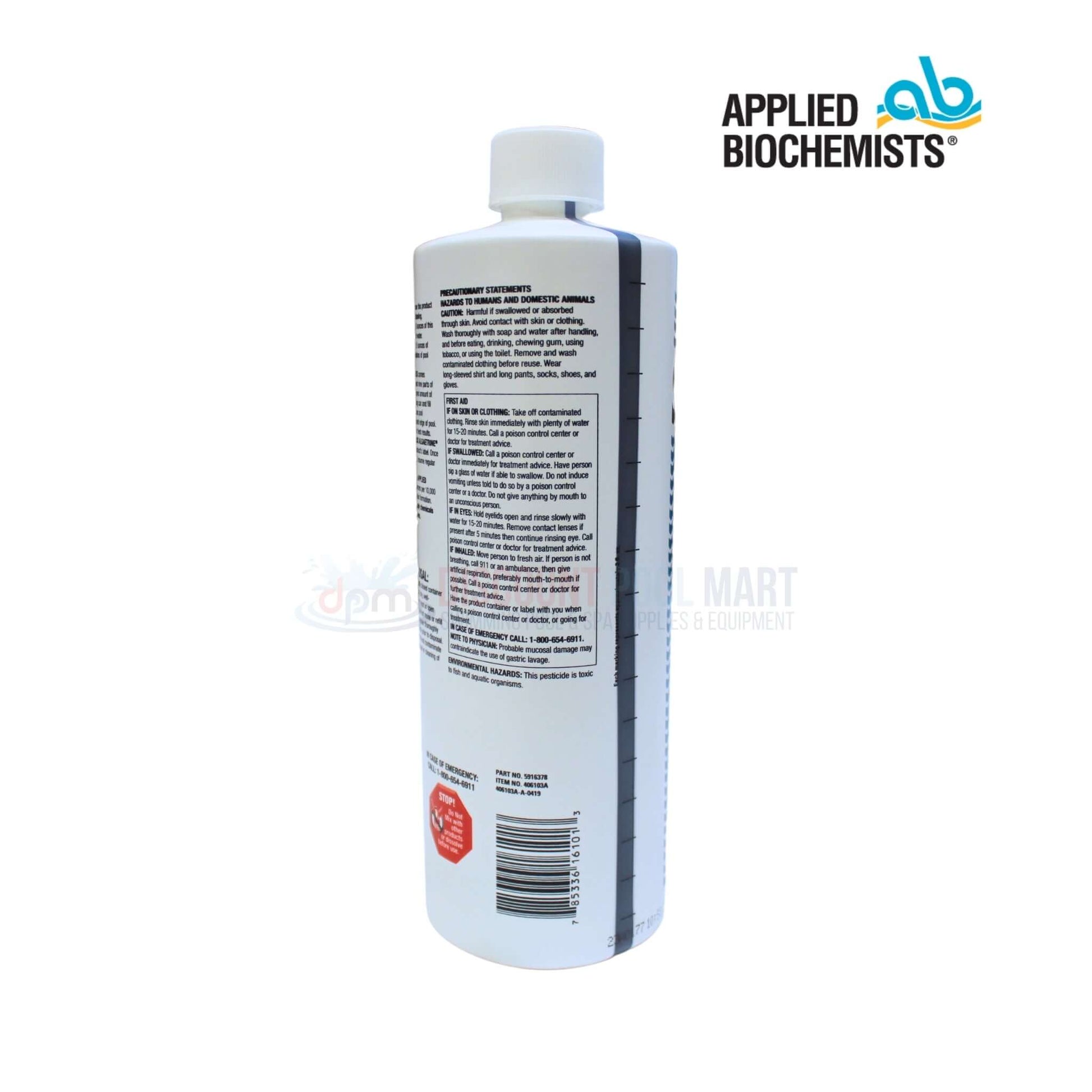 Applied Biochemists Swimtrine Plus 32 oz. algaecide by Discount Pool Mart DPM for green and mustard algae removal.
