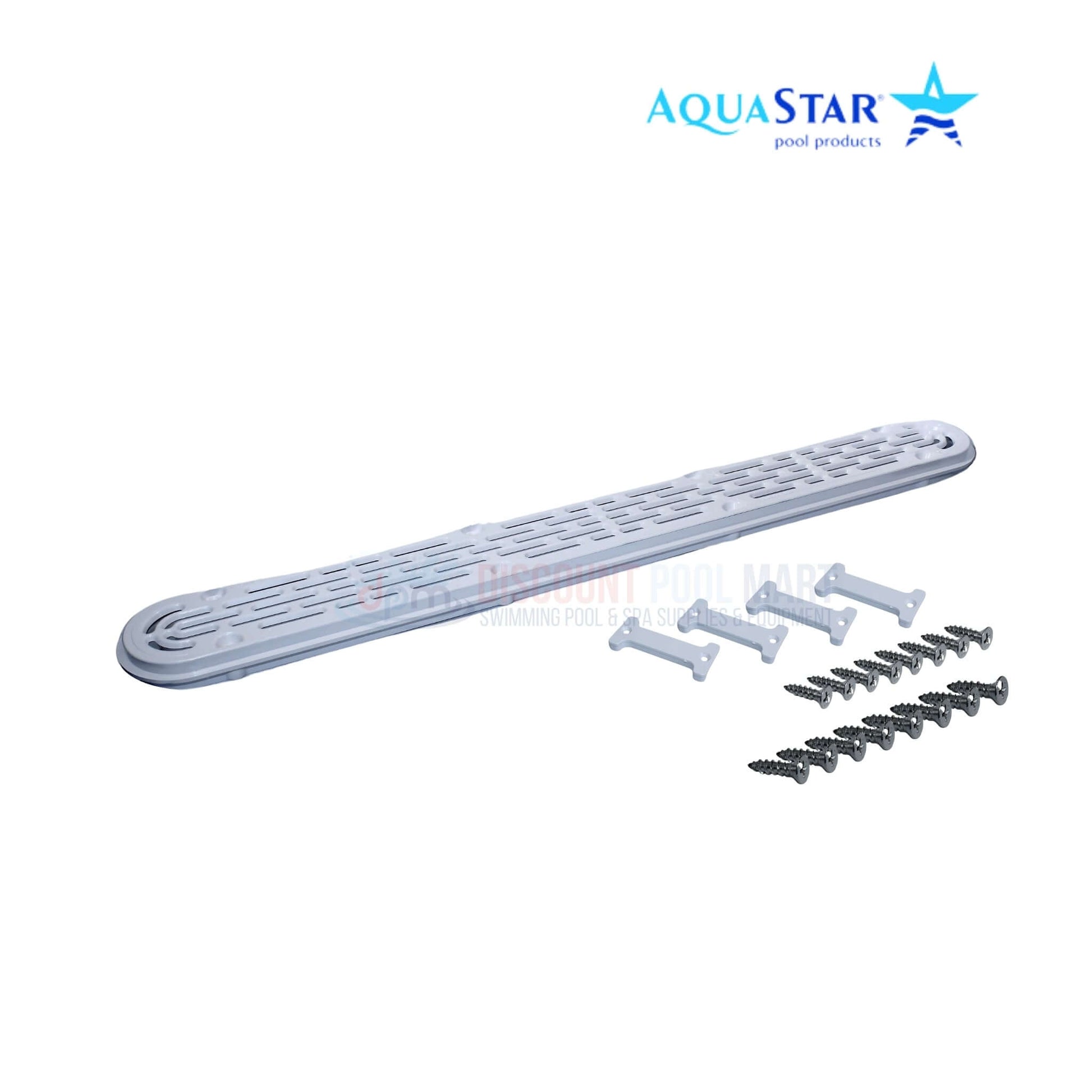 AquaStar 32" Channel Drain Flat Grate with screws and clips, SKU 32CDFLFR101 - Discount Pool Mart DPM