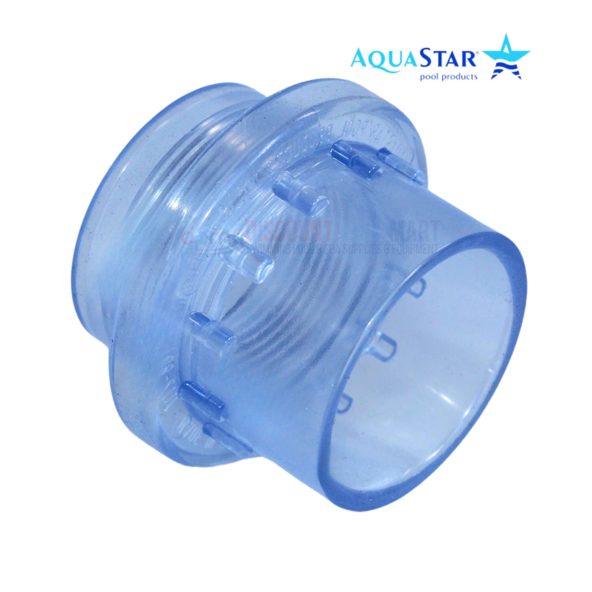 AquaStar Light Niche Return Fitting for 1.5" pipe, clear, UV-resistant ABS, SKU 3600 - Discount Pool Mart DPM.