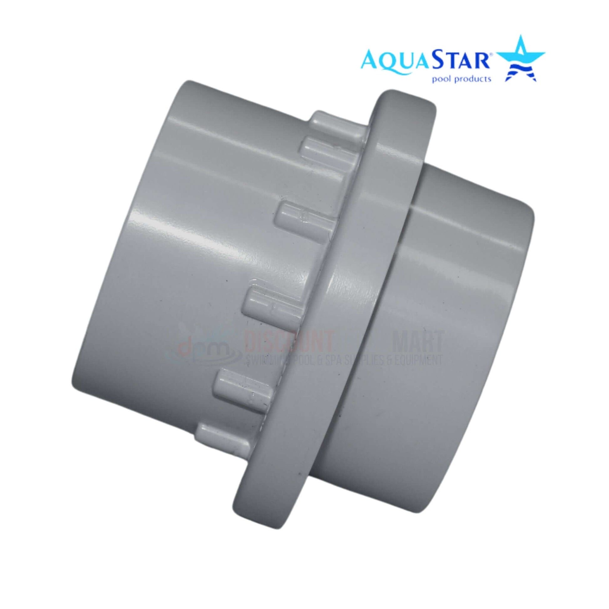 AquaStar Light Niche Return Fitting in gray, designed for 1.5" pipe, part number 3603 from Discount Pool Mart DPM.