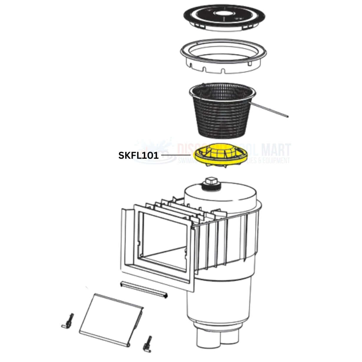 AquaStar SKFL101 skimmer float assembly parts, enhancing FlowStar performance, available at Discount Pool Mart DPM.